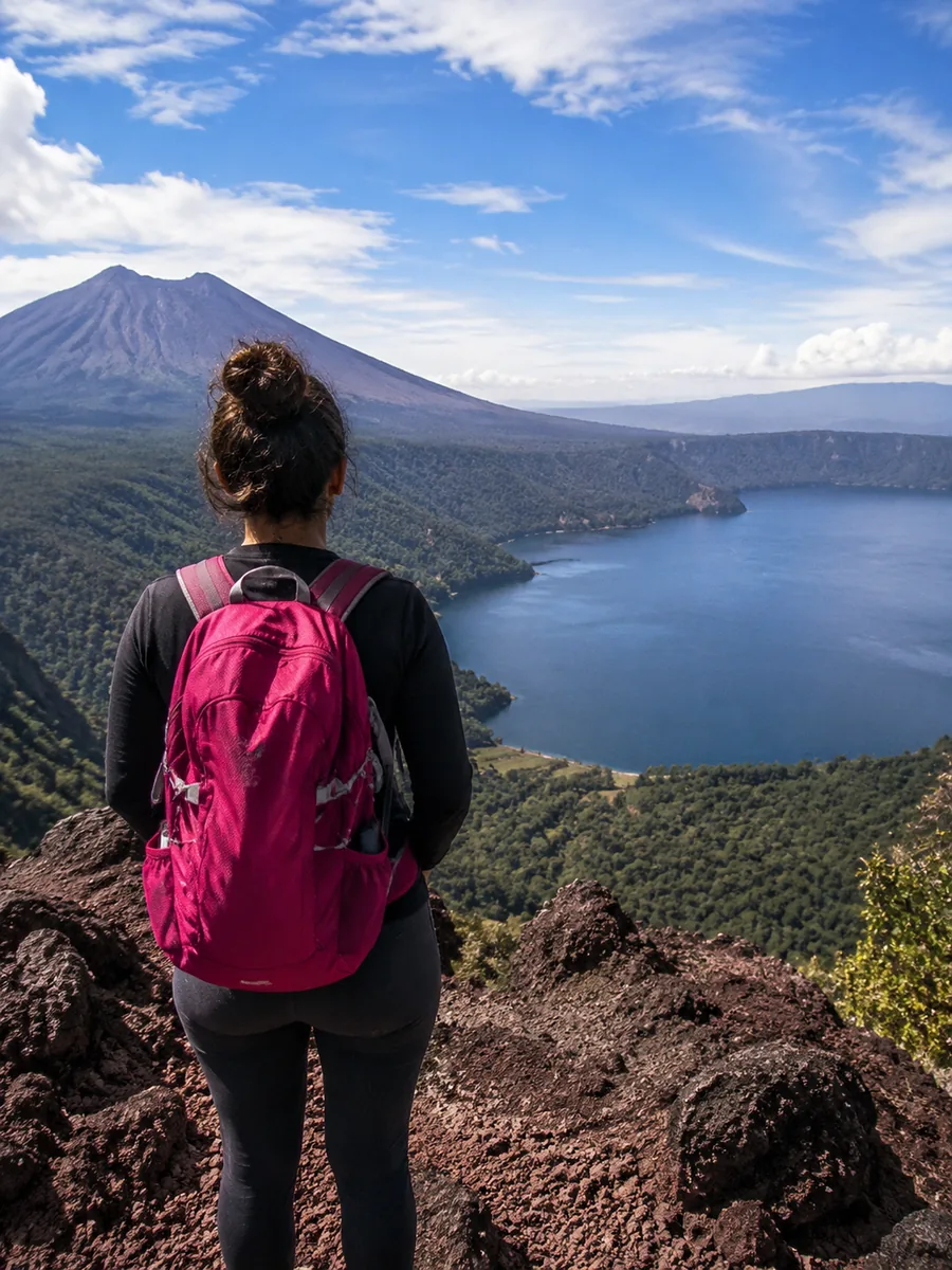 Vista del Volcán Santa Ana y el Lago de Coatepeque